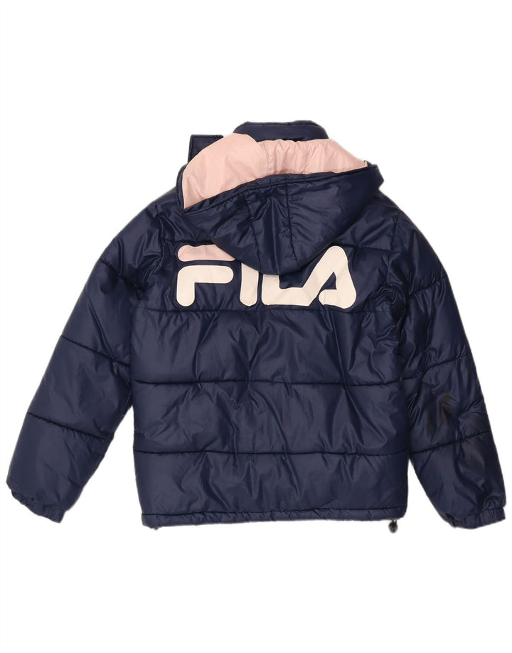 Giacca imbottita grafica oversize da donna Fila UK 6 XS poliestere blu navy