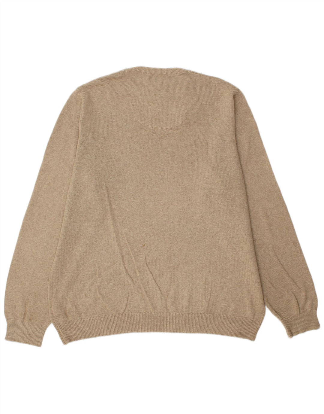 Maglione da uomo Marks & Spencer vestibilità regolare con scollo a V, grande cotone beige