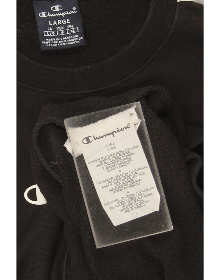 CHAMPION Felpa grafica da uomo Maglione grande cotone nero