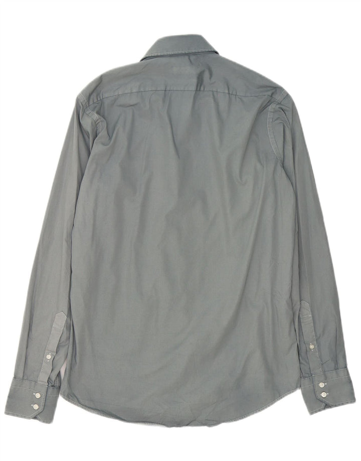 Camicia da uomo vestibilità regolare Hugo Boss taglia 38 15 cotone grigio medio