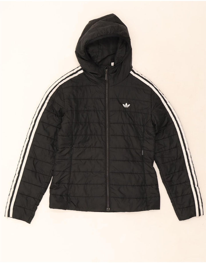 Giacca imbottita con cappuccio da donna Adidas UK 8 Small poliestere nero