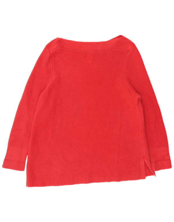 WHITE STUFF Maglione da donna con scollo a barca UK 22 3XL Cotone rosso