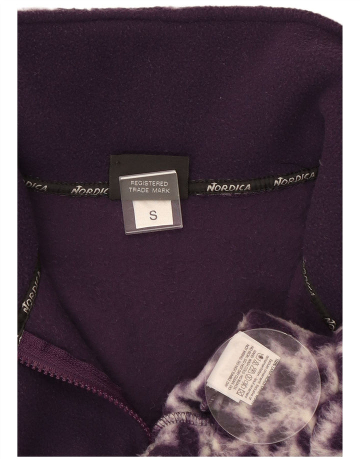 Nordica Maglione in pile da donna oversize con motivo astratto UK 10 piccolo viola
