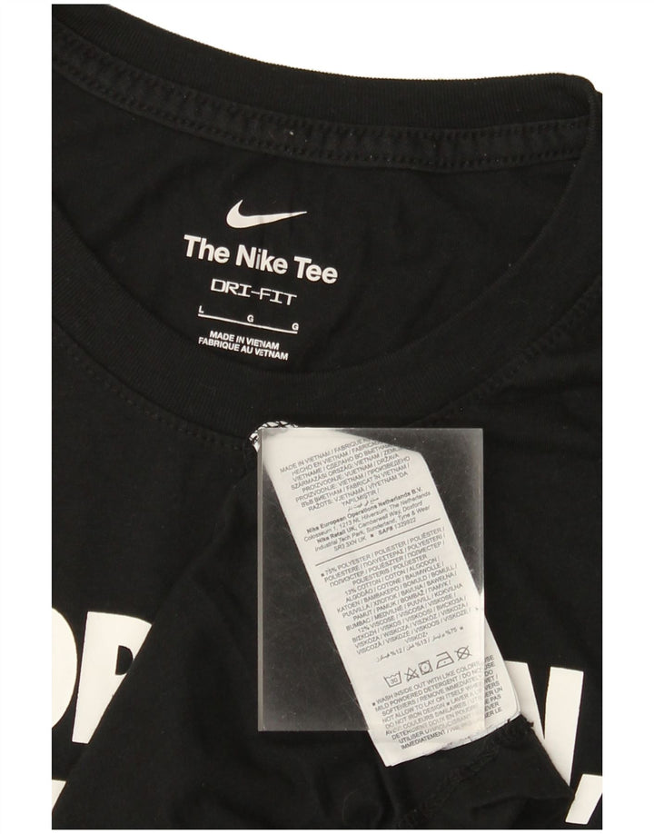 T-shirt grafica Nike Dri Fit da uomo, grande, in poliestere nero
