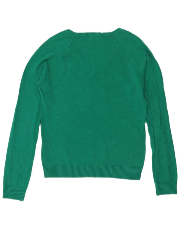 Maglione Zara da donna con scollo a V UK 14 grande cotone verde