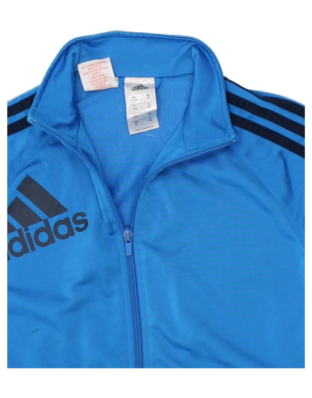 ADIDAS Boys Graphic Tracksuit Top Jacket 11-12 Years Blue Colourblock Vintage Adidas and Second-Hand Adidas from Messina Hembry 