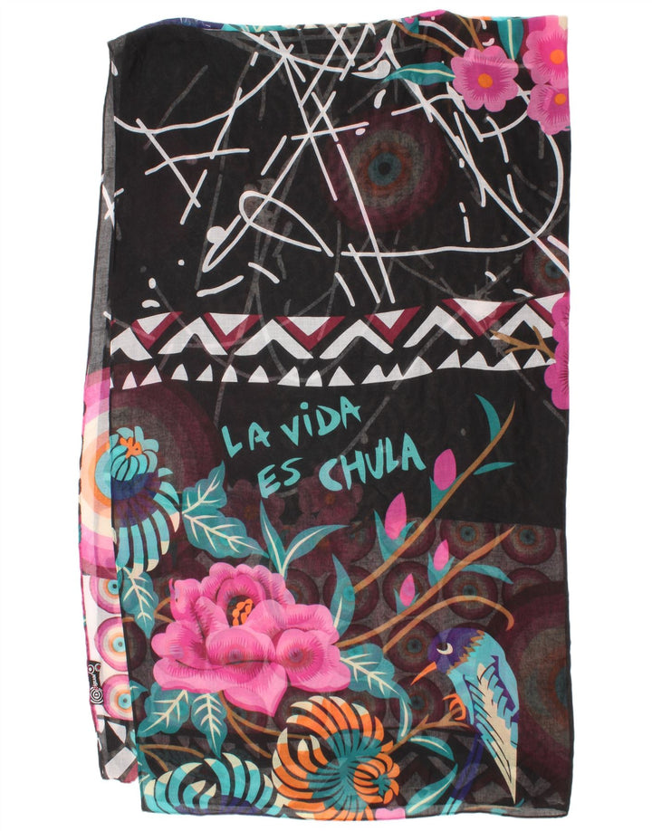 Desigual Sciarpa rettangolare da donna con grafica, taglia unica, multicolore, bohémien