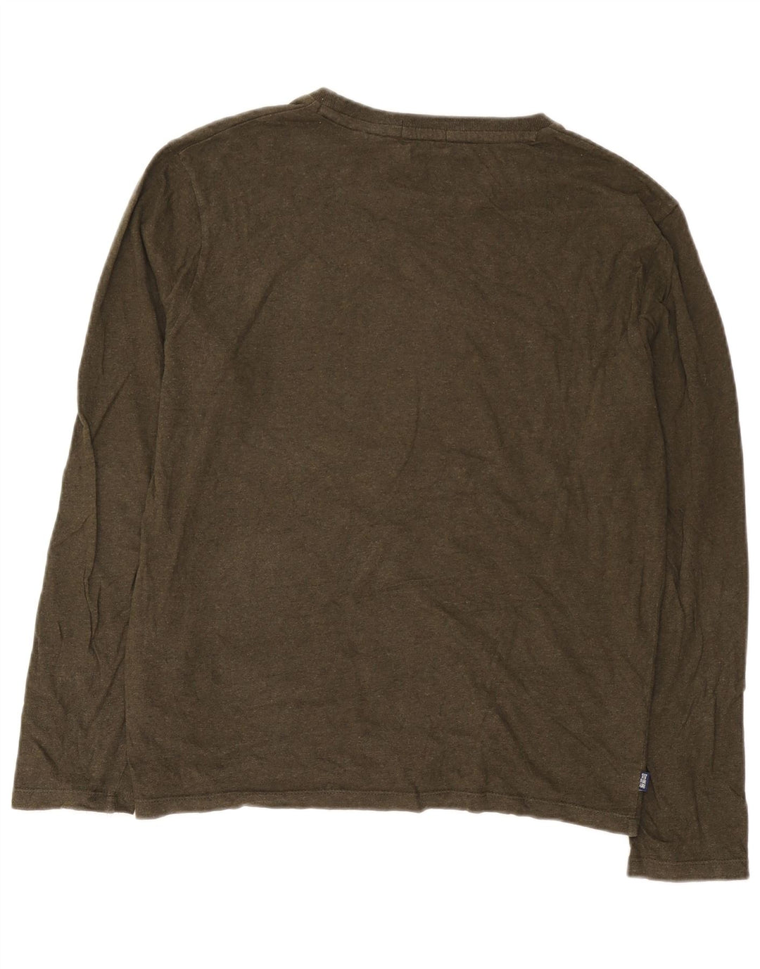 Top da uomo a maniche lunghe Superdry XL in cotone kaki