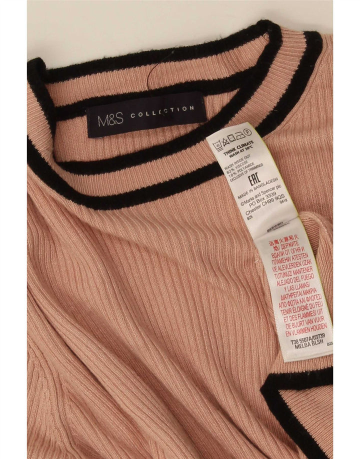 Camicetta da donna Marks & Spencer Top UK 14 Viscosa a righe grandi rosa