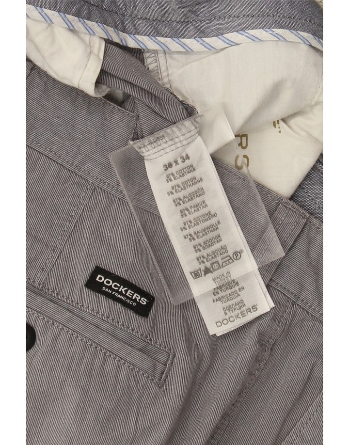 Pantaloni chino extra sim fit da uomo Dockers W36 L34 cotone grigio