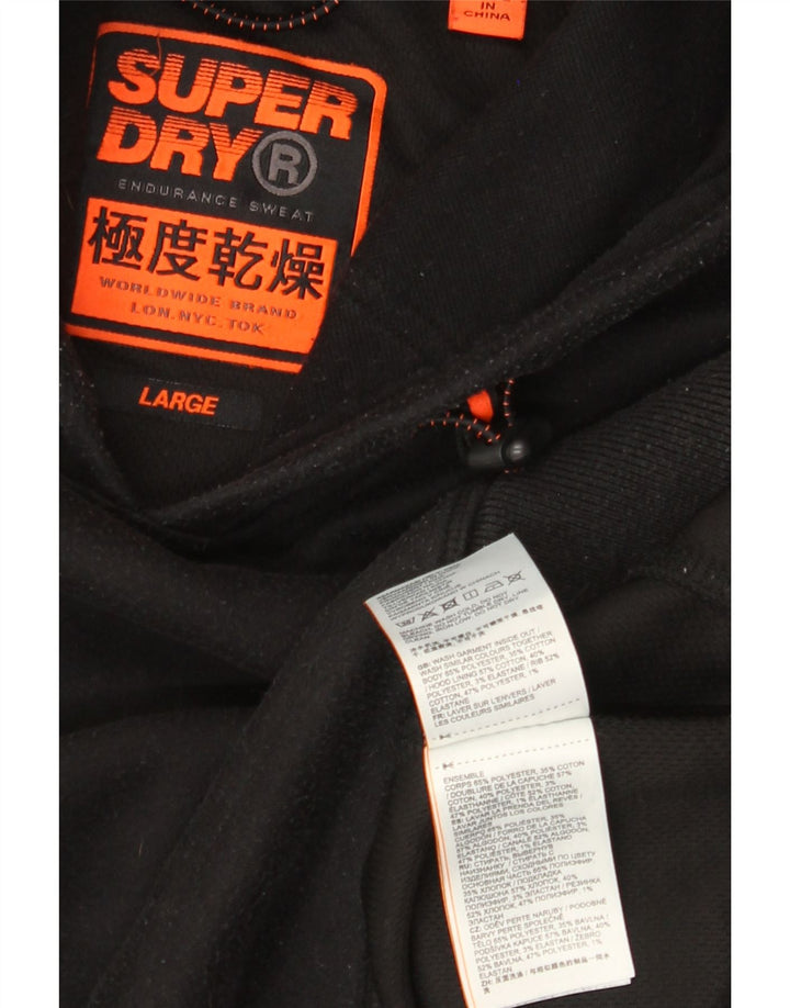 Maglione con cappuccio da uomo Superdry grande nero in poliestere