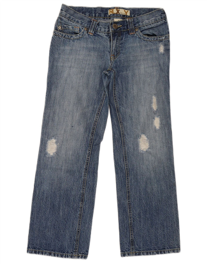 Jeans dritti effetto consumato a vita bassa da donna Roxy US 3 Small W29 L27 Blu