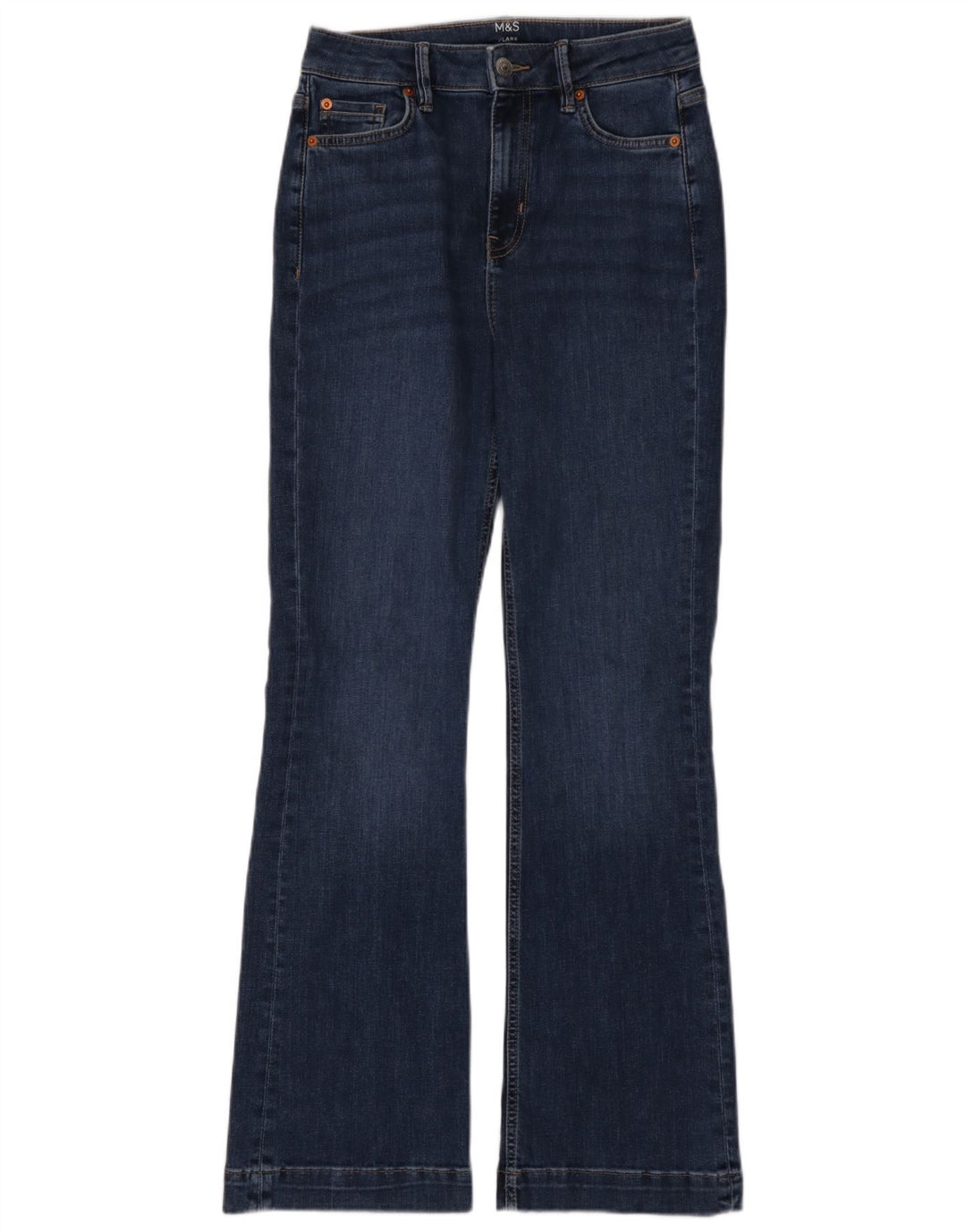 Jeans svasati da donna Marks & Spencer UK 10 piccoli W28 L31 cotone blu