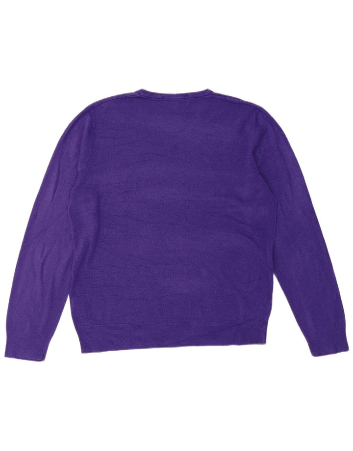 Maglione da uomo con scollo a V Marks & Spencer grande acrilico viola