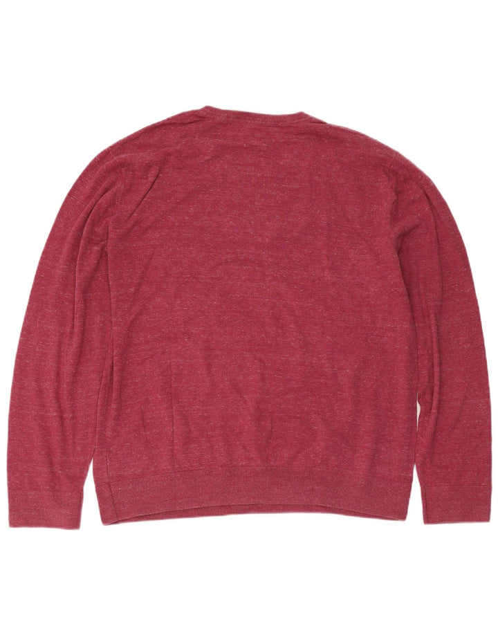Maglione maglione girocollo da uomo Gap XL in cotone chiazzato rosso