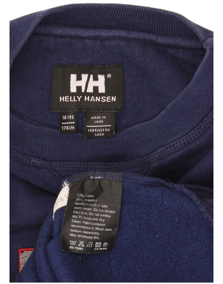 Felpa grafica da ragazzo Helly Hansen 15-16 anni in cotone blu navy