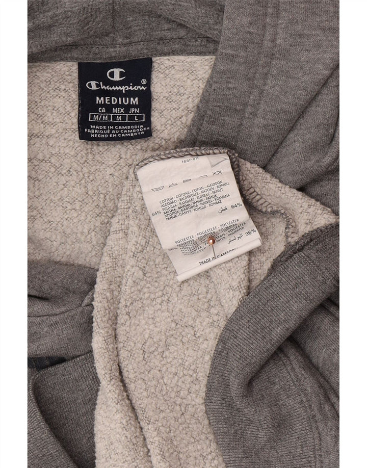 Maglione con cappuccio grafico da uomo CHAMPION in cotone grigio medio