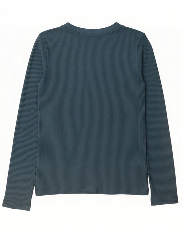 Top Zara da donna a vestibilità ampia a maniche lunghe UK 10 piccolo poliestere blu