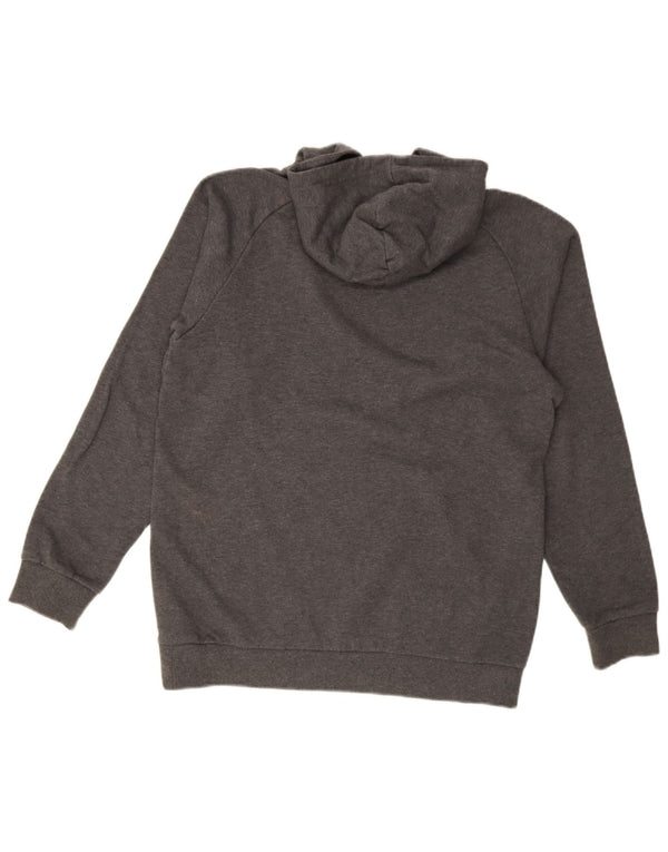 Adidas Boys Graphic Hoodie Jumper 15-16 Years Grey Flecked Cotton