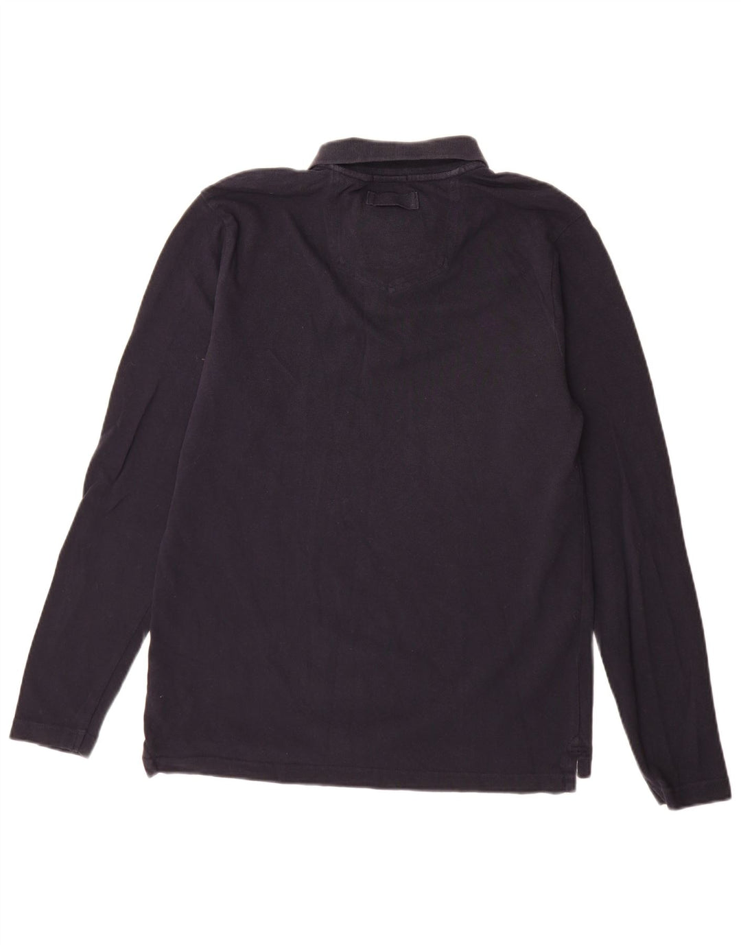 Polo da uomo a maniche lunghe Fat Face in cotone blu navy medio