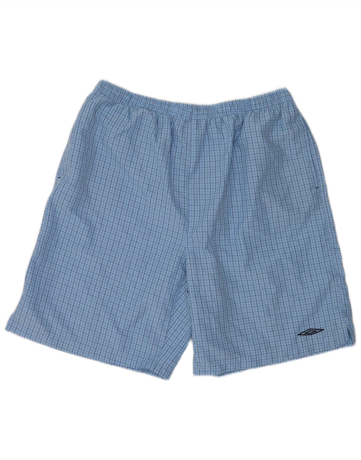 Pantaloncini sportivi regolari con grafica Umbro da uomo 2XL a quadri blu
