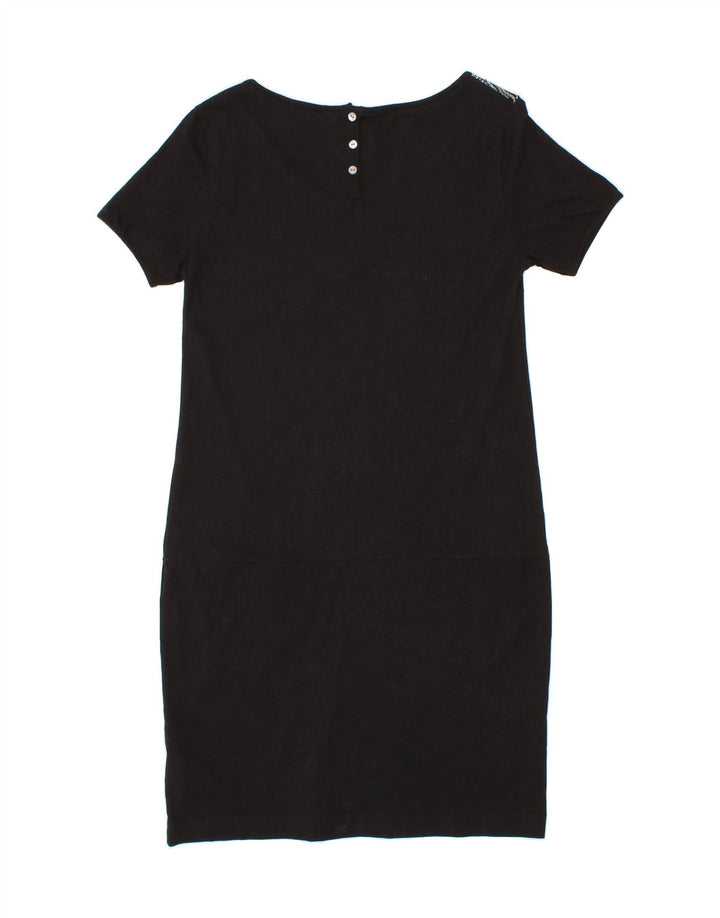 WOOLRICH Womens Abstract Pattern Sheath Dress UK 12 Medium Black Cotton Vintage Woolrich and Second-Hand Woolrich from Messina Hembry 