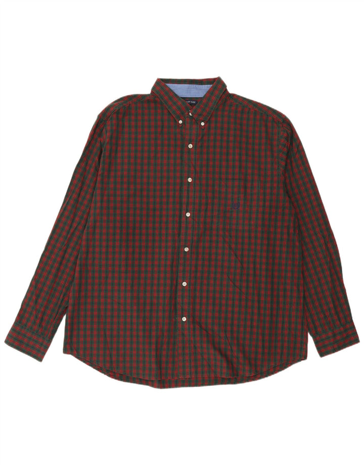 Camicia da uomo Chaps 2XL in cotone a quadri verdi