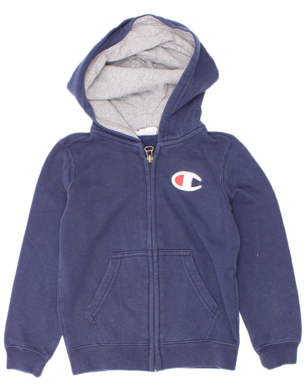 Maglione con cappuccio e zip grafica Champion per ragazzi 3-4 anni 2XS cotone blu navy