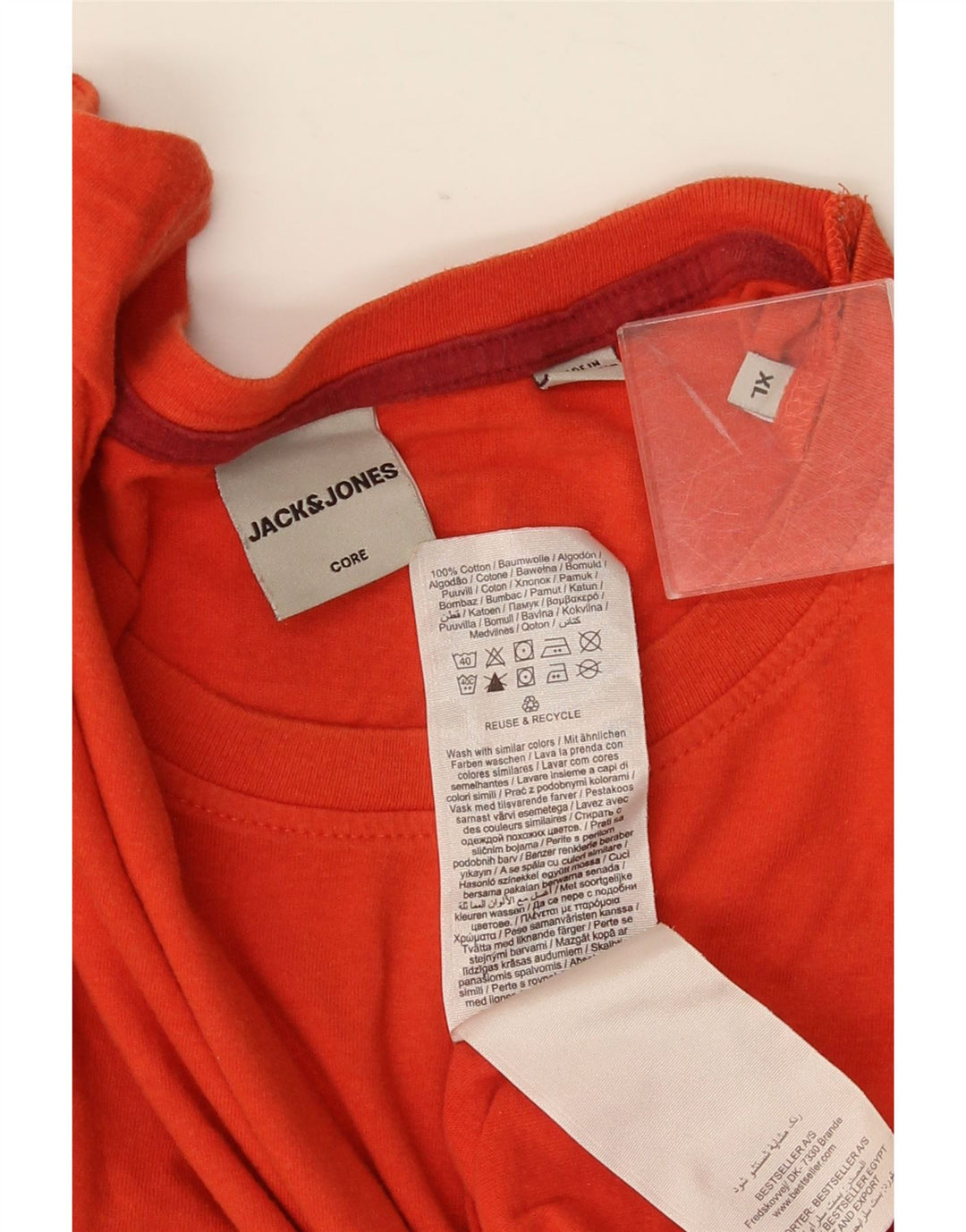 JACK & JONES T-shirt da uomo XL arancione in cotone