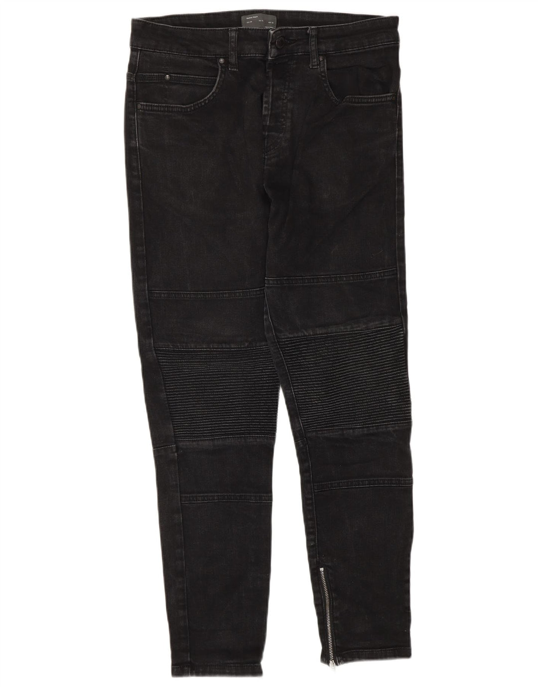 Jeans slim da uomo ZARA EU 38 Small W30 L28 cotone nero