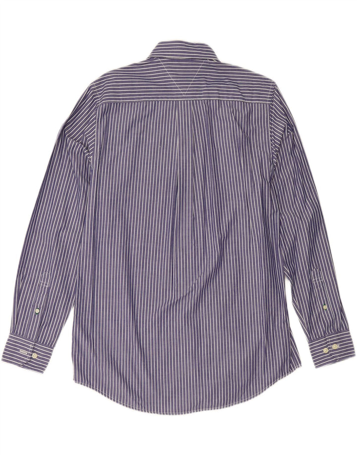 Camicia da uomo Tommy Hilfiger piccola in cotone a righe blu navy