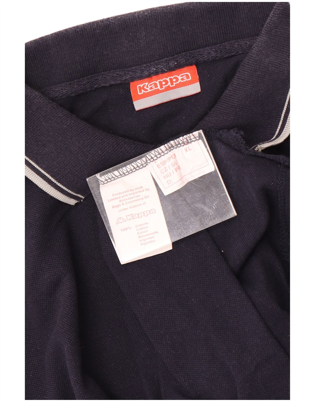 Polo Kappa da uomo XL in cotone blu navy