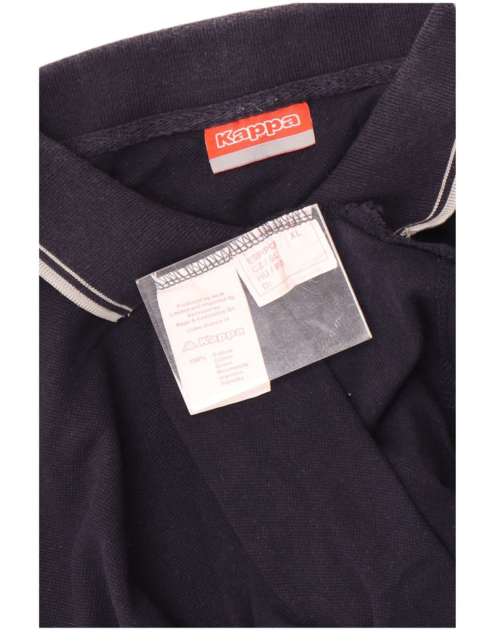 Polo Kappa da uomo XL in cotone blu navy