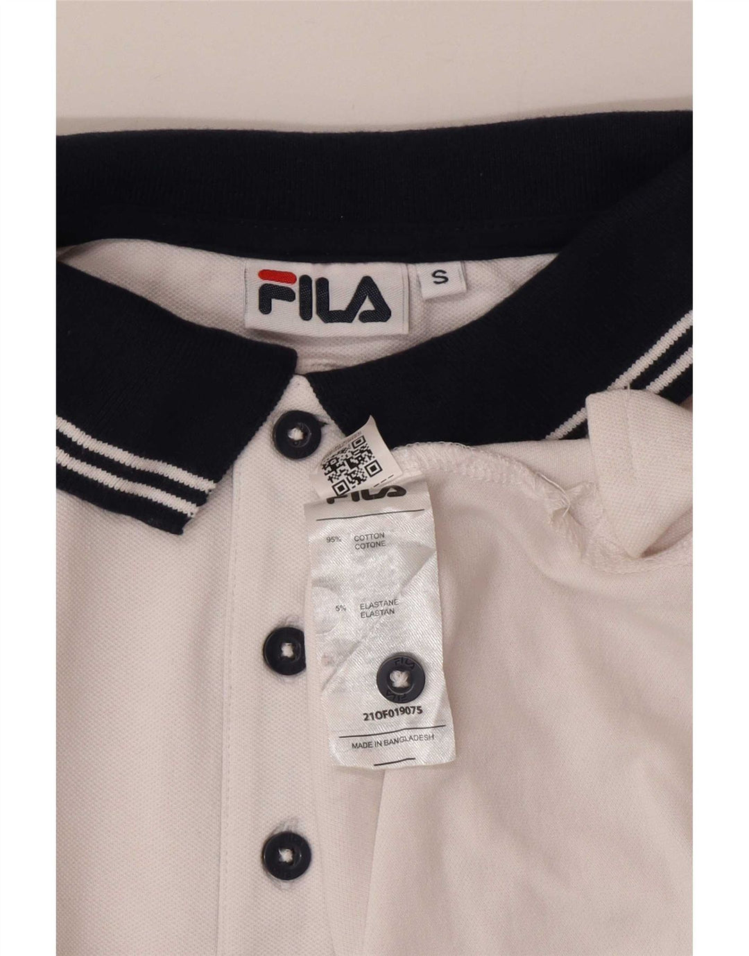 Polo da uomo Fila Small in cotone color block bianco
