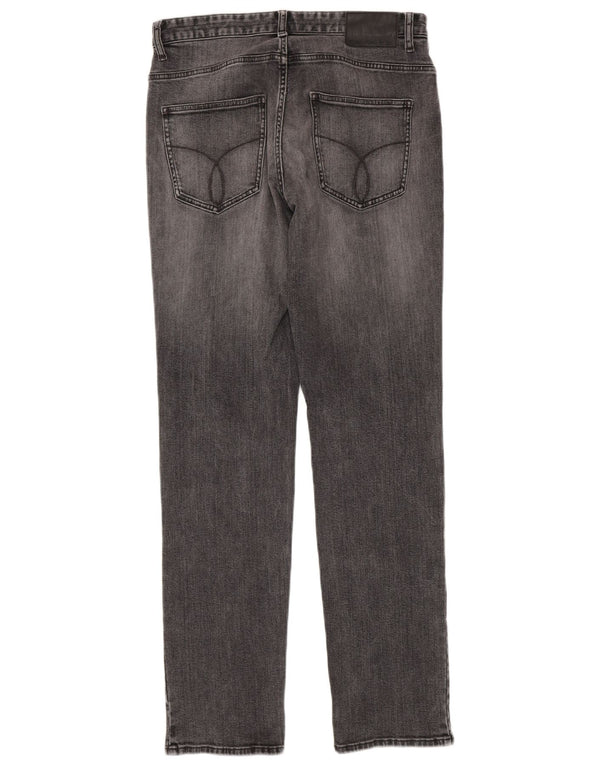Jeans slim dritti da uomo Calvin Klein W32 L32 cotone grigio