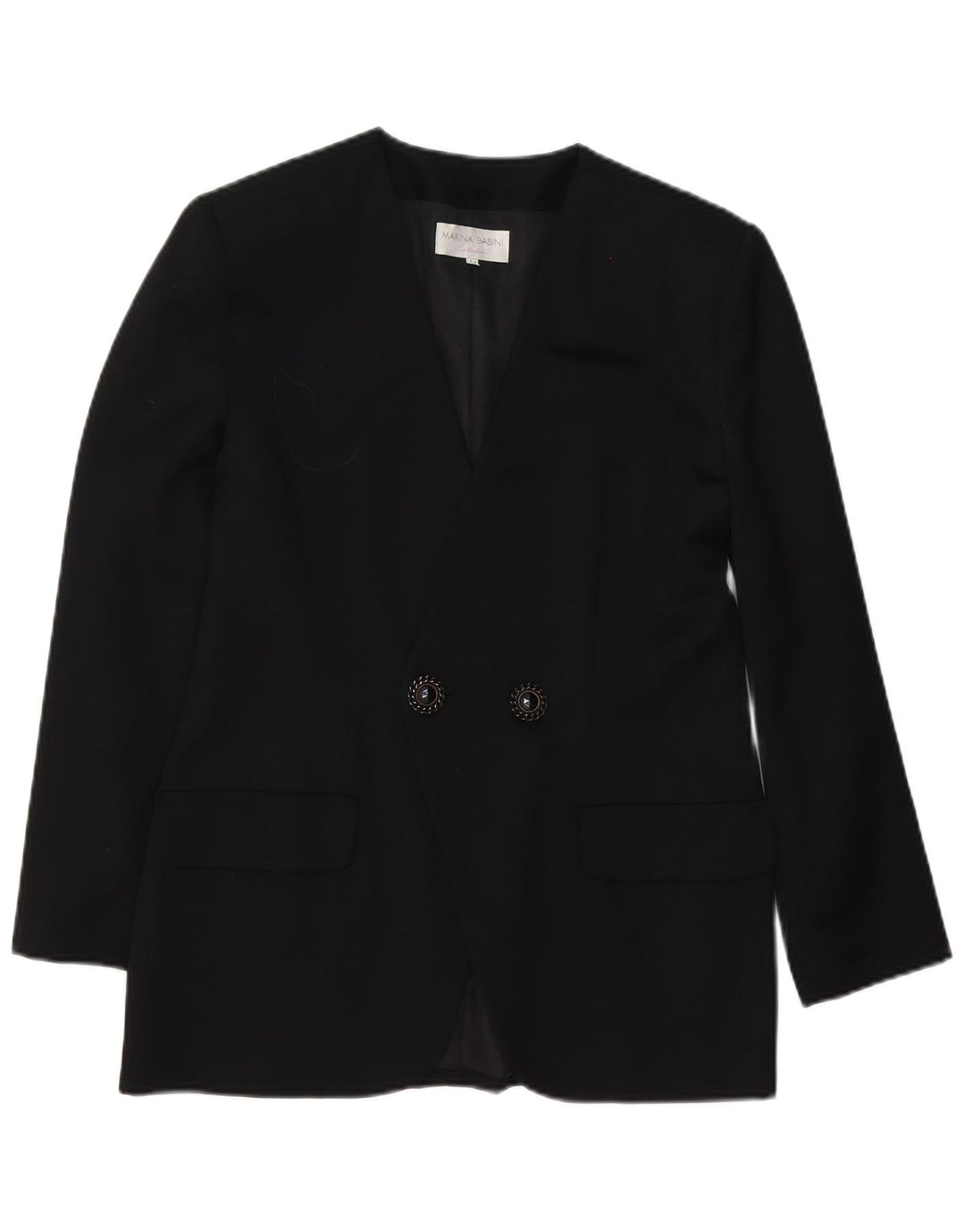 Giacca Blazer Doppiopetto Donna Marina Babini IT 44 Media Nero Lana