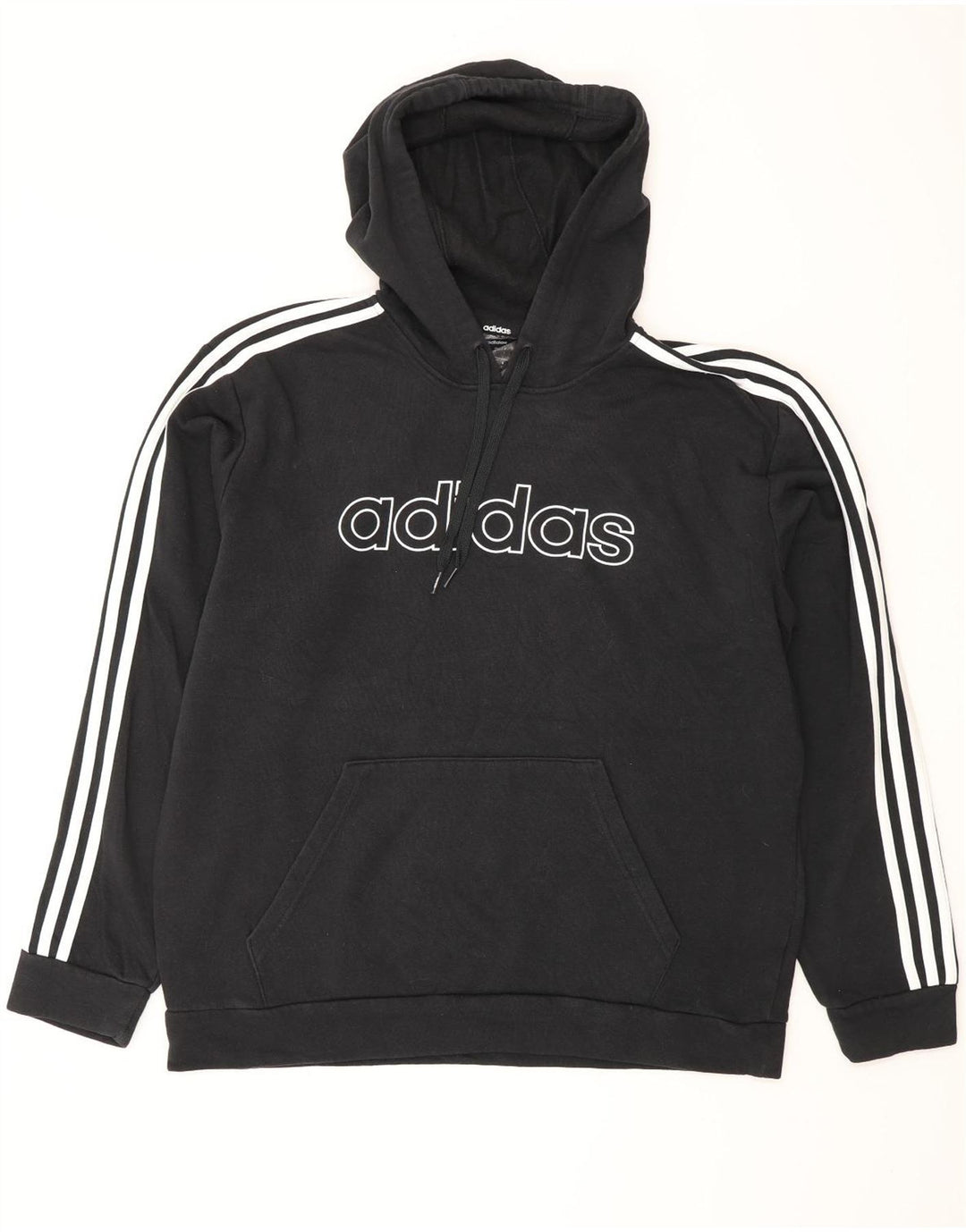 Maglione con cappuccio grafico da uomo ADIDAS grande in cotone nero