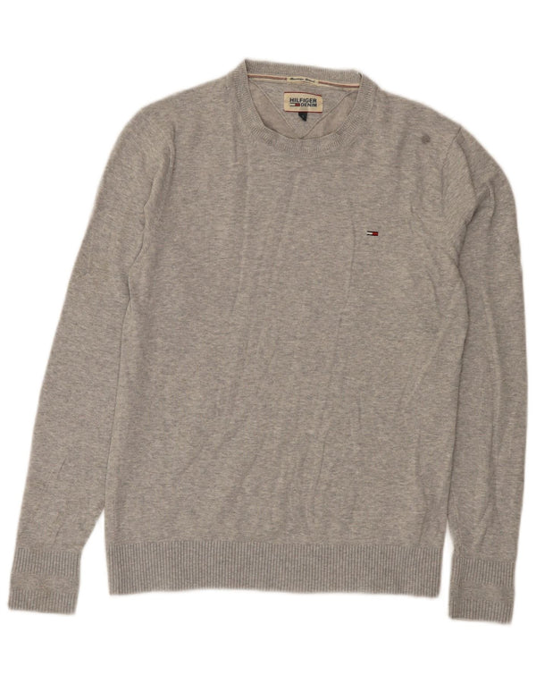 Tommy Hilfiger Mens Regular Fit Crew Neck Jumper Sweater Small Grey Cotton
