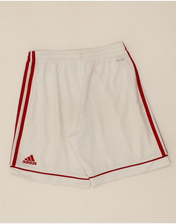 ADIDAS Boys Climalite Sport Shorts 11-12 Years White Polyester