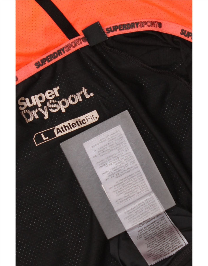 Giacca da tuta grafica da uomo con vestibilità atletica Superdry, grande, nera