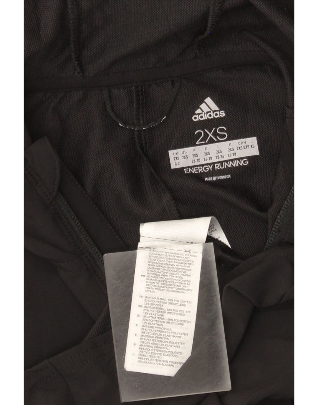 Giacca da ginnastica con cappuccio da donna Adidas UK 0/2 2XS poliestere nero