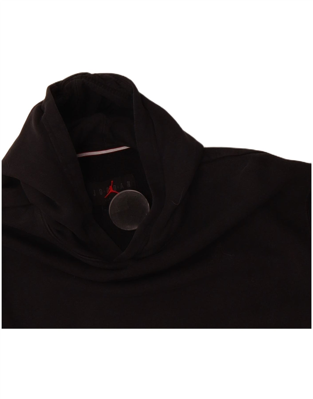 JORDAN Womens Hoodie Jumper UK 14 Medium Black Cotton