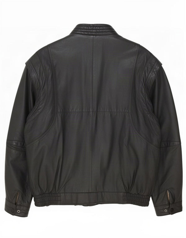 Giacca in pelle vintage da uomo UK 40 grande nera