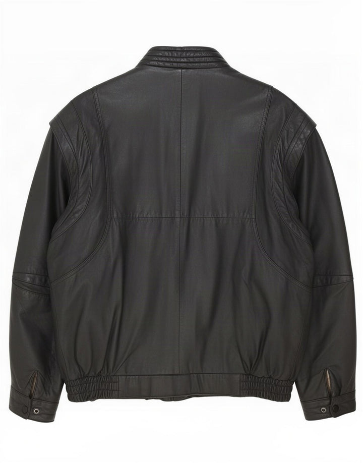 Giacca in pelle vintage da uomo UK 40 grande nera