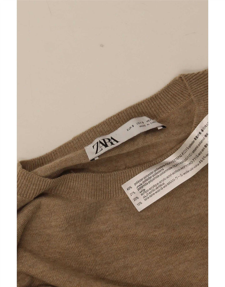 Maglione maglione girocollo da uomo, vestibilità ampia, girocollo, piccolo, in poliestere beige