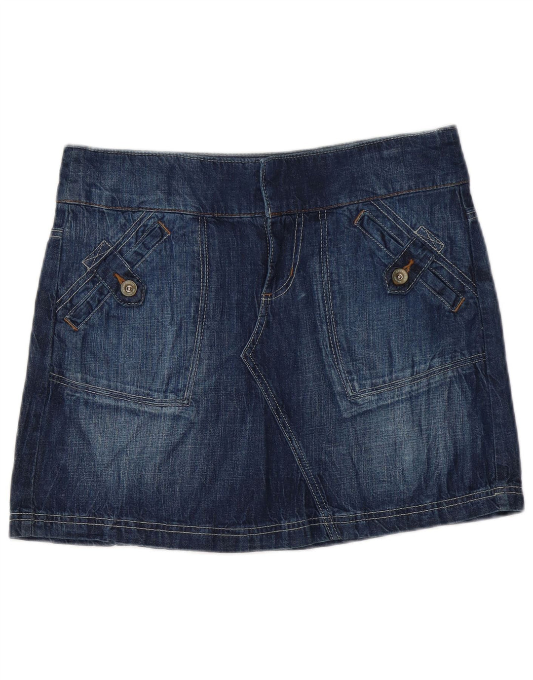 Mini gonna di jeans da donna Dkny US 8 media W32 blu