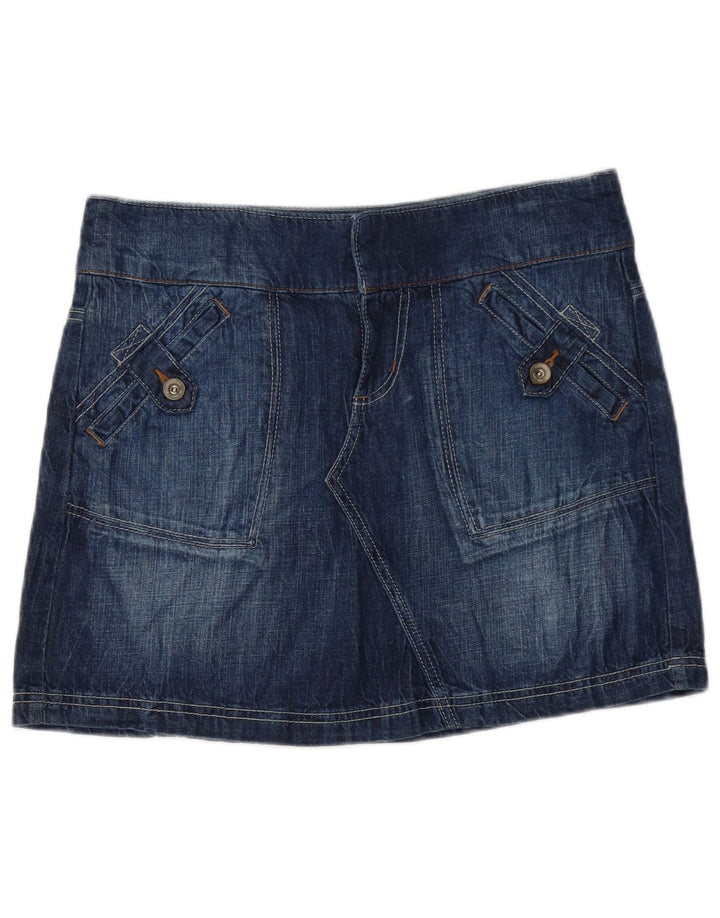 Mini gonna di jeans da donna Dkny US 8 media W32 blu