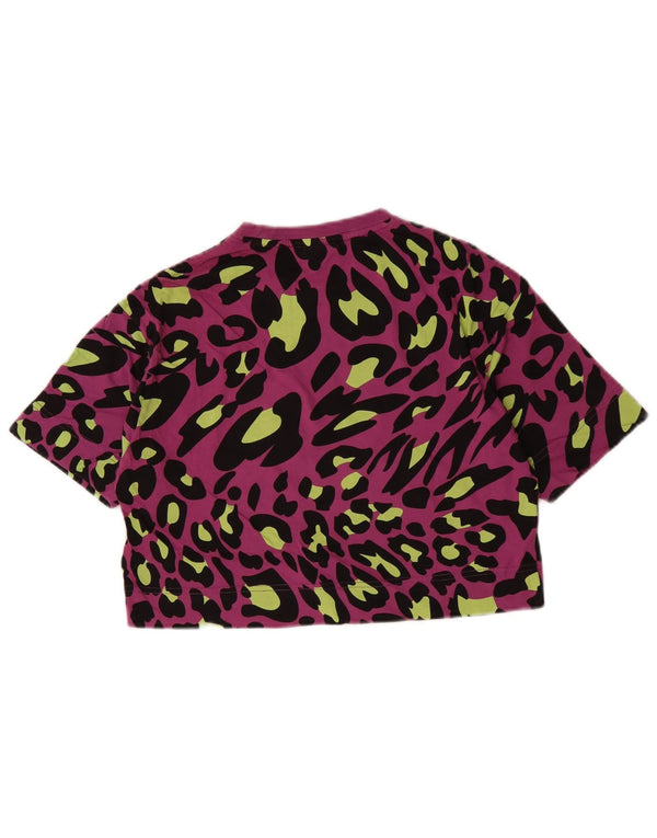 T-shirt corta con grafica per ragazze Fila 11-12 anni in cotone viola con stampa animalier