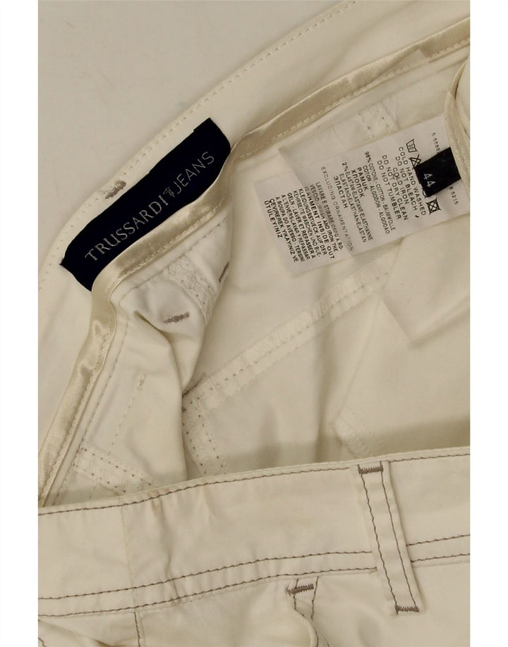 Gonna Tubino Donna Trussardi Jeans IT 44 Media W30 Cotone Bianco