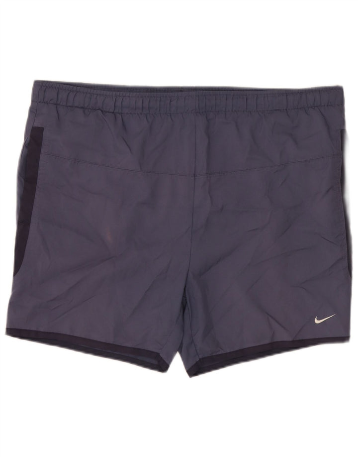 Pantaloncini da bagno da uomo Nike UK 39/41 Poliestere color block blu navy medio